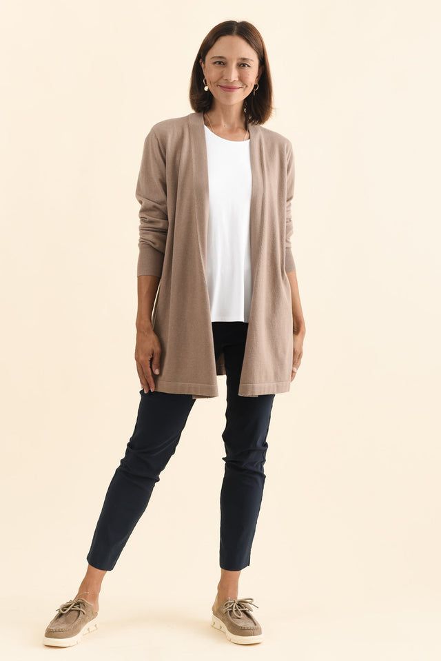Morocco Mocha Knit Cardigan,Brunette model,alt text|model:Cara image 8