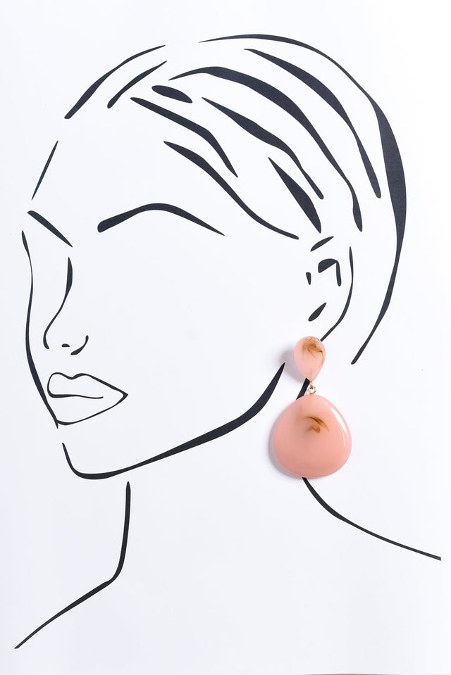 Morocco Pink Swirl Teardrop Earrings image 2