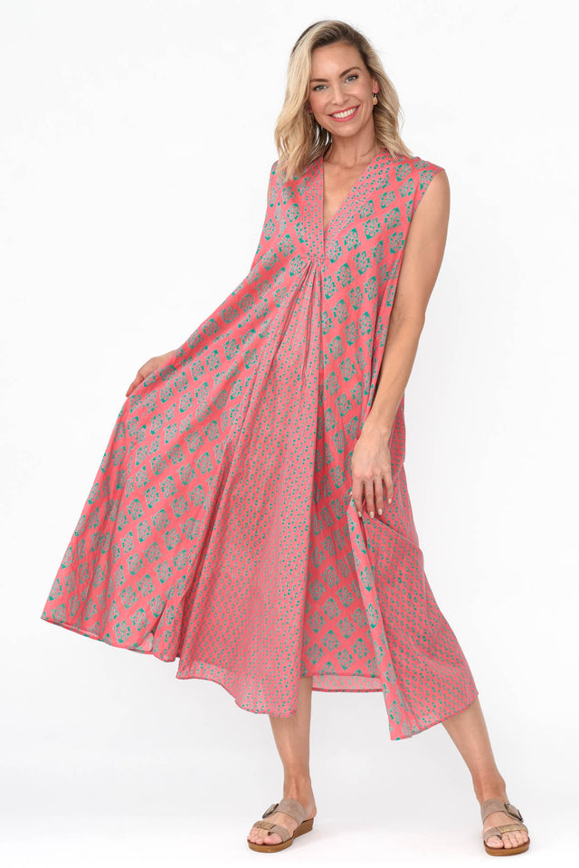 Mossman Pink Geo Cotton Dress image 2