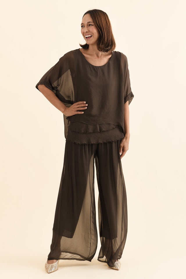 Mora Chocolate Silk Layer Pants banner image