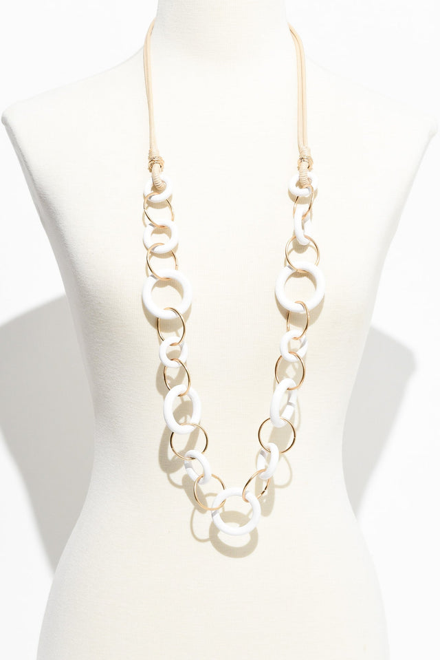 Myers White Wooden Link Necklace image 2