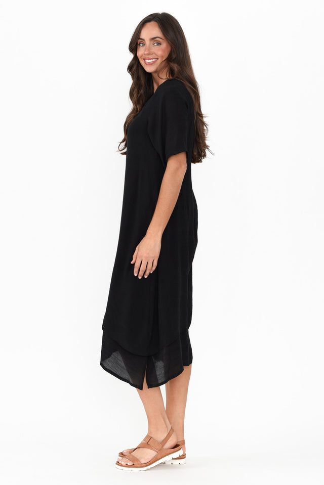 Nala Black Layers Dress,Brunette model,alt text|model:Elouise image 5