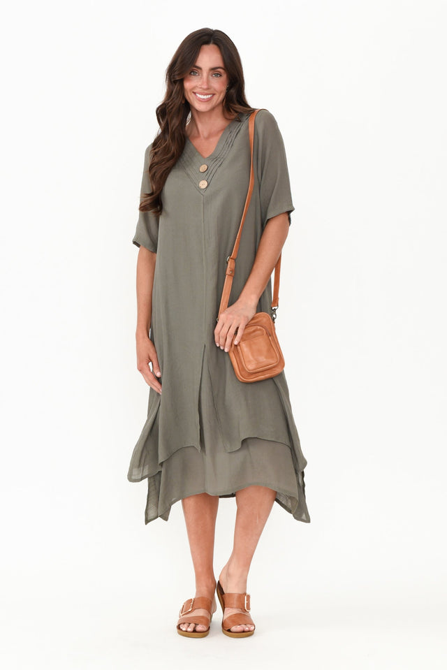 Nala Khaki Layers Dress