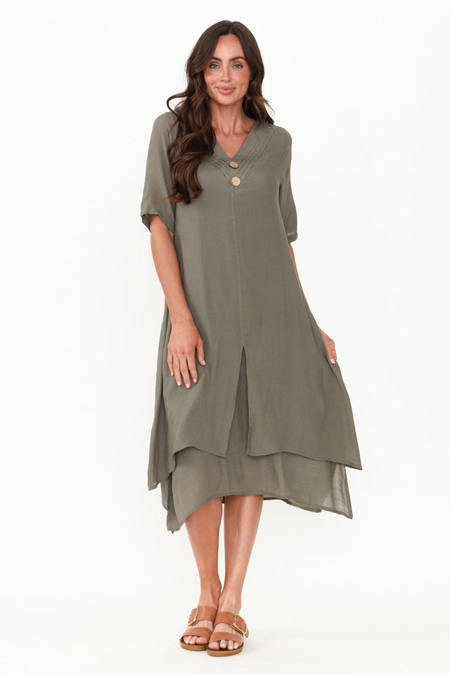 Nala Khaki Layers Dress