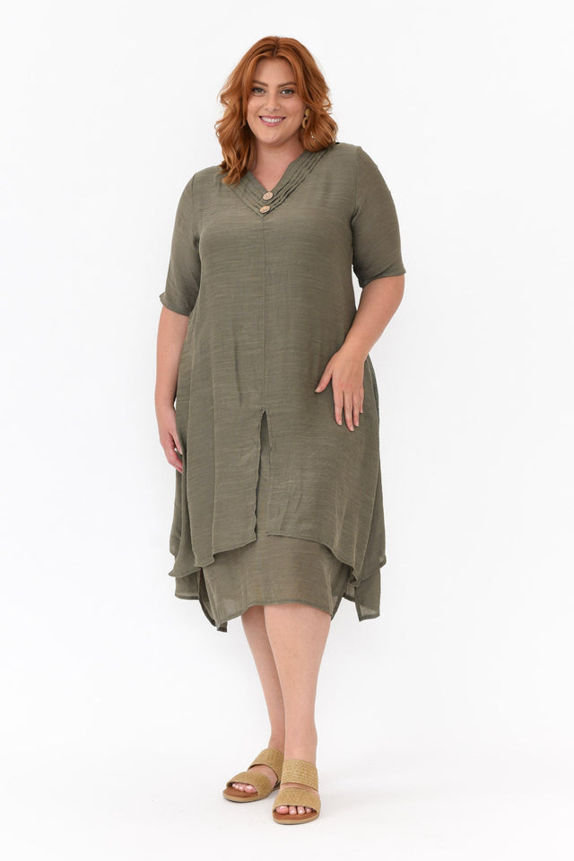 Nala Khaki Layers Dress