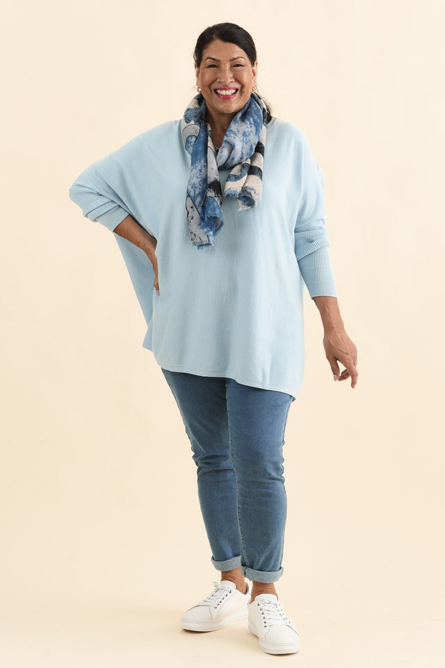 Nastia Light Blue Wool Blend Jumper,Brunette model,alt text|model:Pilita image 10