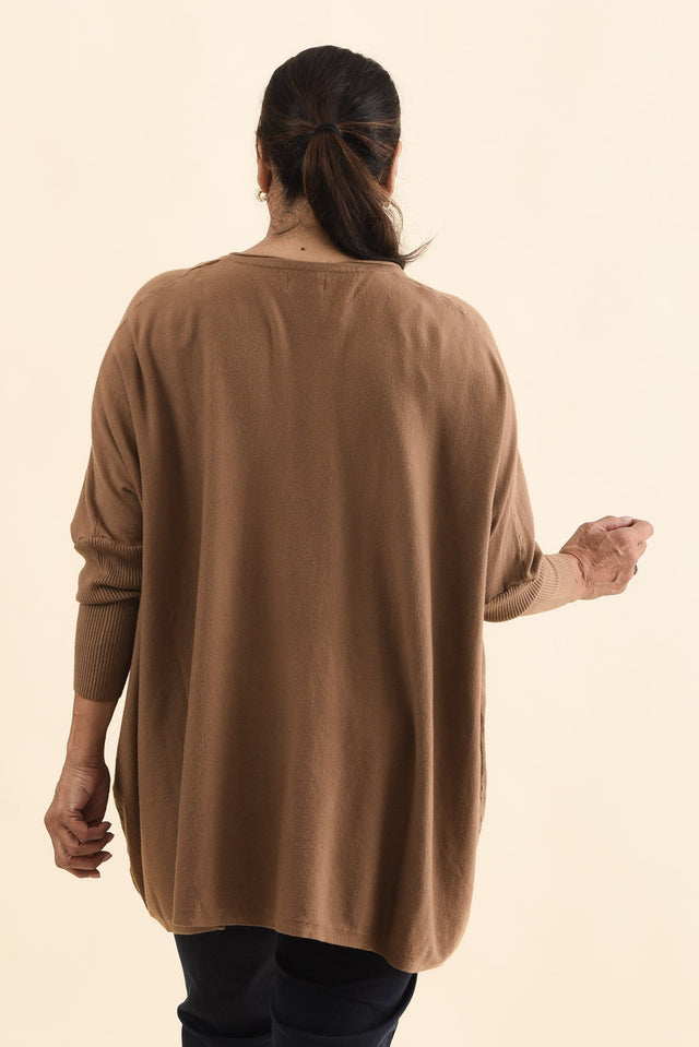Nastia Mocha Wool Blend Jumper,Brunette model,alt text|model:Pilita image 12