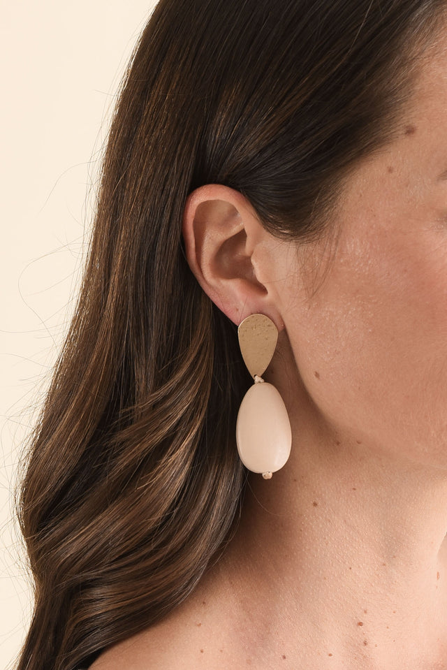 Natty Natural Bead Drop Earrings