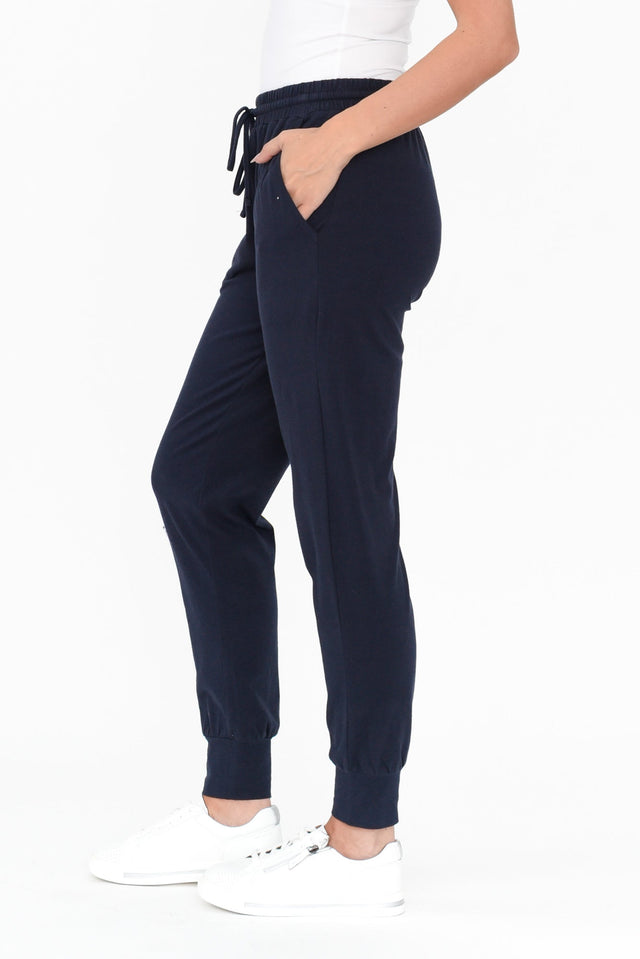 Navy Cotton Everyday Tie Pants