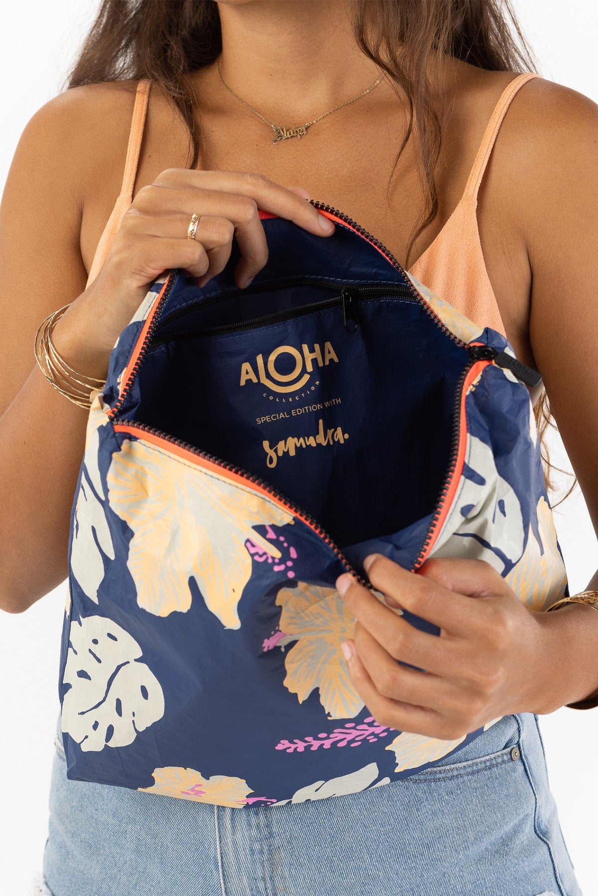 Navy Tropical Max Splash Proof Pouch - Blue Bungalow NZ