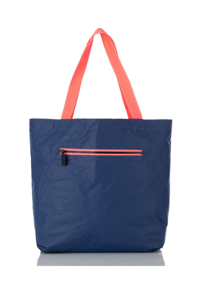 Navy Tropical Reversible Splash Proof Tote