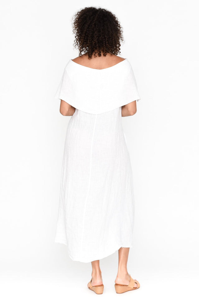 Neriah White Linen Pocket Dress