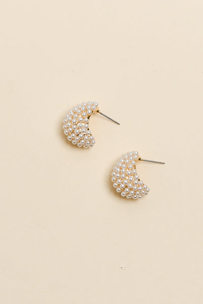 Nessa Gold Pearl Drop Earrings