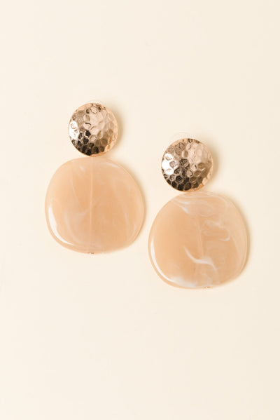 Nesta Cream Marble Drop Earrings
