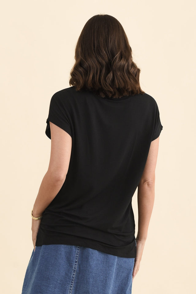 Newton Black Drape Tee,Back,Brunette model,alt text|model:MJ image 5