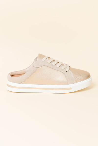 Nicky Champagne Leather Mule Sneaker