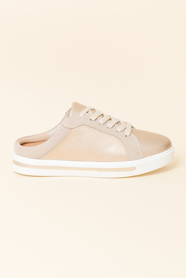 Nicky Champagne Leather Mule Sneaker