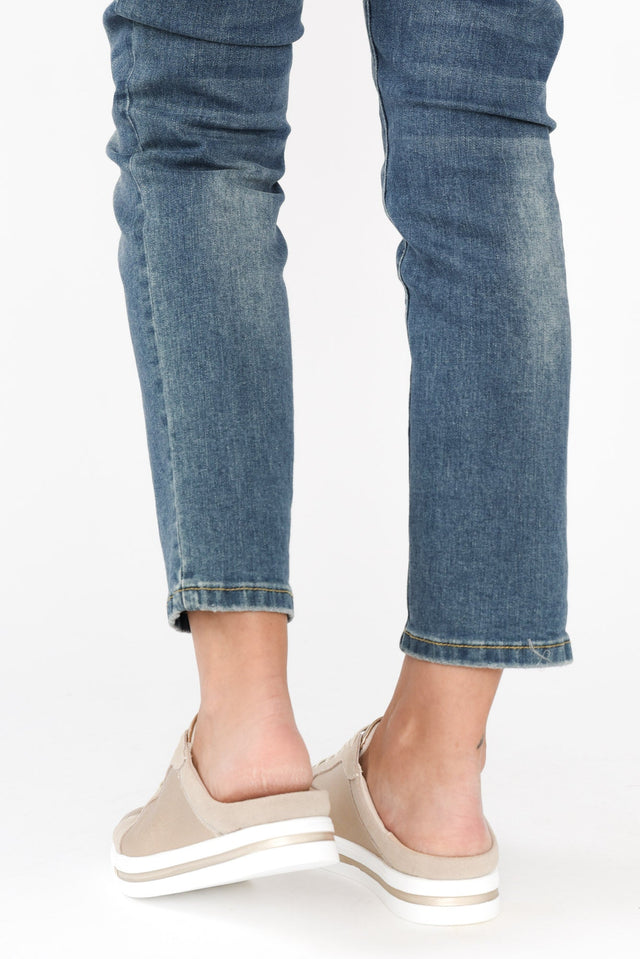 Nicky Champagne Leather Mule Sneaker image 9