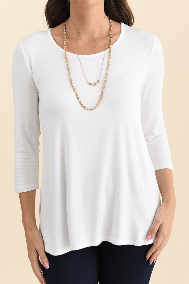 Nicky White 3/4 Sleeve Top,Detail,Brunette model,alt text|model:MJ image 6