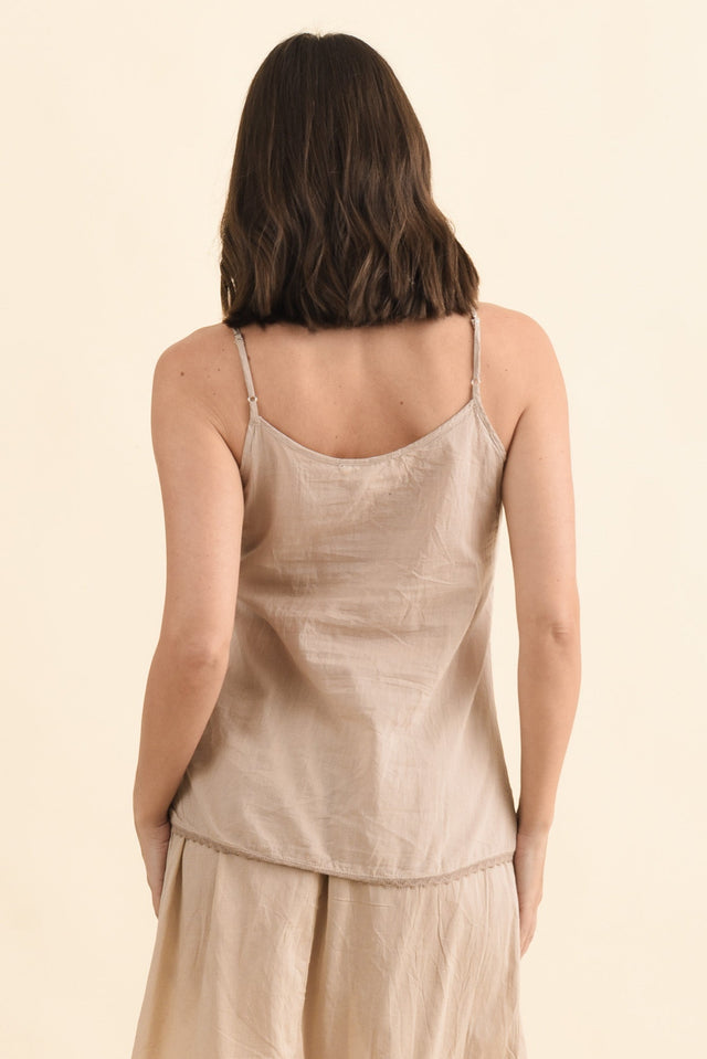 Nude Cotton Slip Cami,Brunette model,alt text|model:MJ image 5