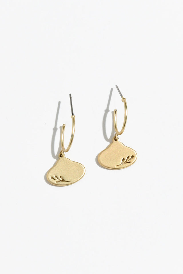 Odilia Gold Leaf Hoop Earrings