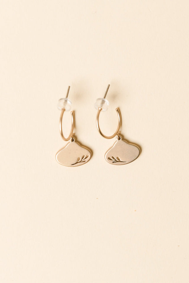 Odilia Gold Leaf Hoop Earrings