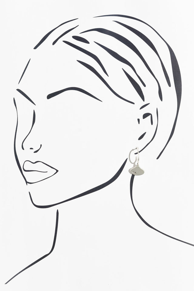 Odilia Silver Leaf Hoop Earrings