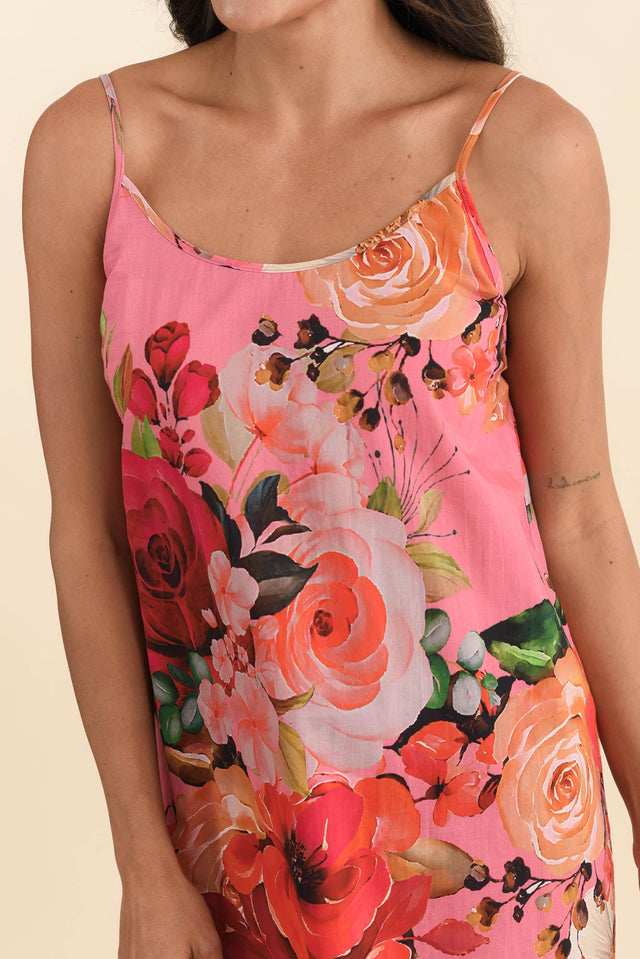 Olina Pink Rose Cotton Nightie,Brunette model,alt text|model:Brontie image 6