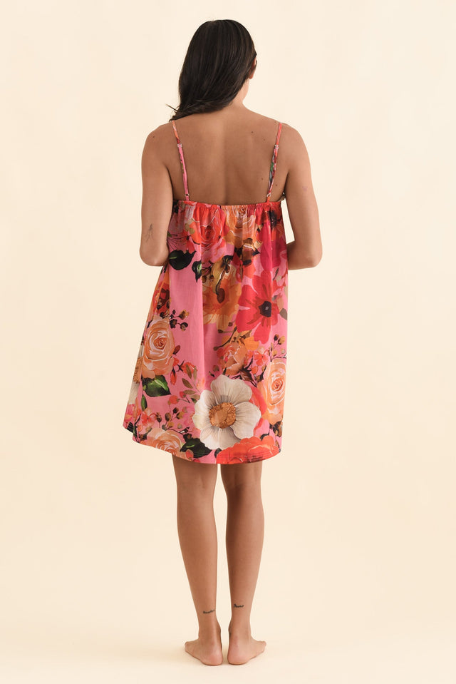 Olina Pink Rose Cotton Nightie,Brunette model,alt text|model:Brontie image 5