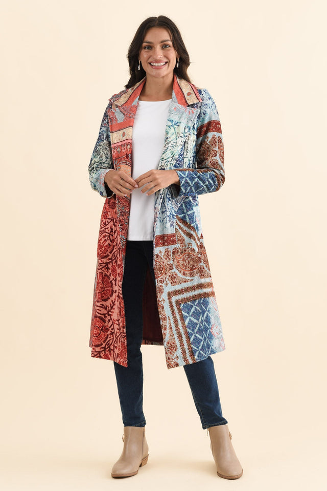 Oliver Red Tile Pocket Coat,Brunette model,alt text|model:Brontie image 7