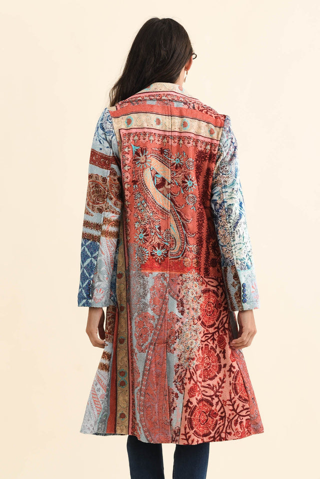 Oliver Red Tile Pocket Coat,Brunette model,alt text|model:Brontie image 5