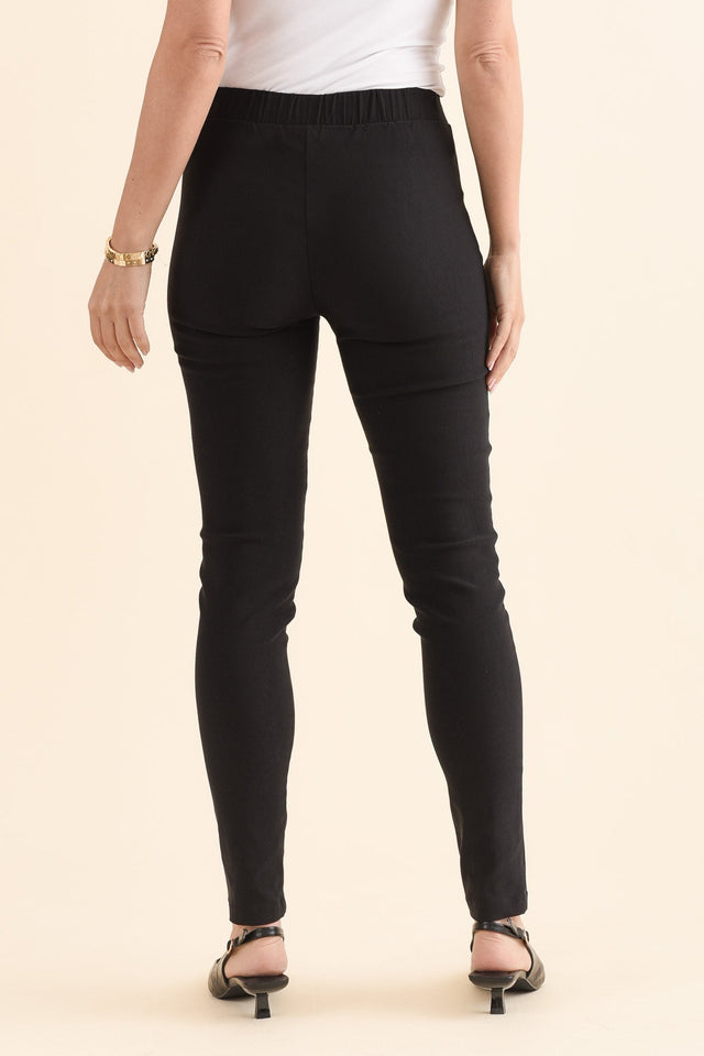 Olympia Black Straight Pants,Back,Brunette model,alt text|model:MJ image 6