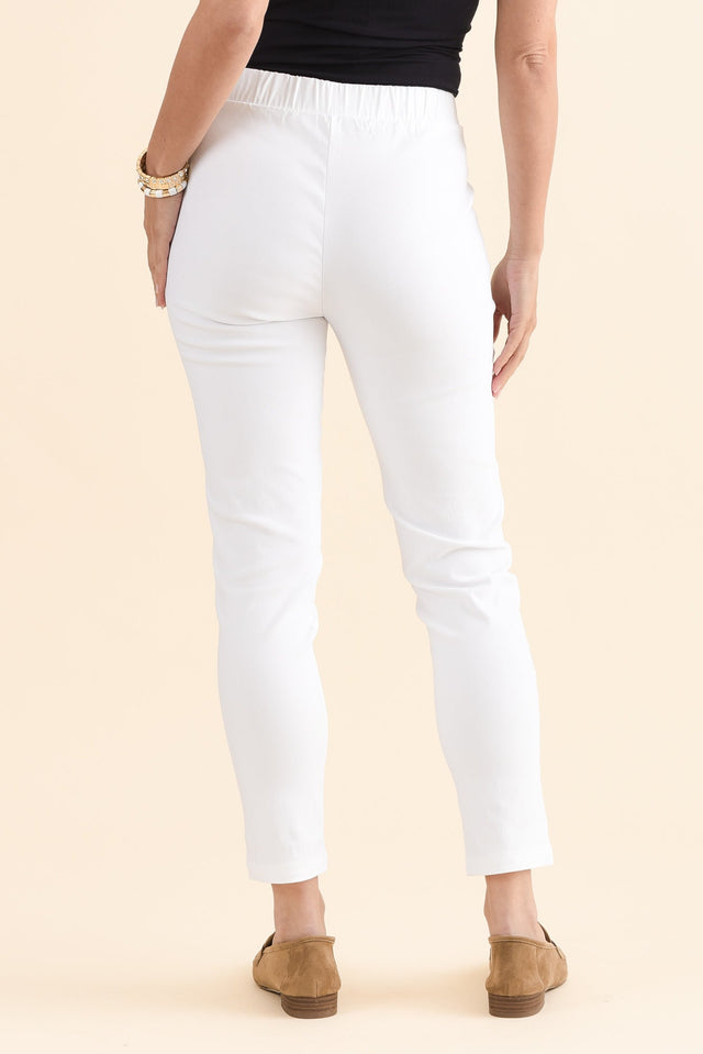 Olympia White Straight 7/8 Pants,Back,Brunette model,alt text|model:MJ image 4