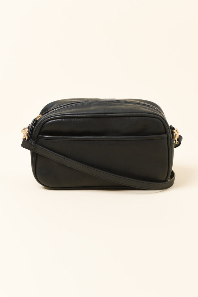 Opera Black Leather Crossbody Bag