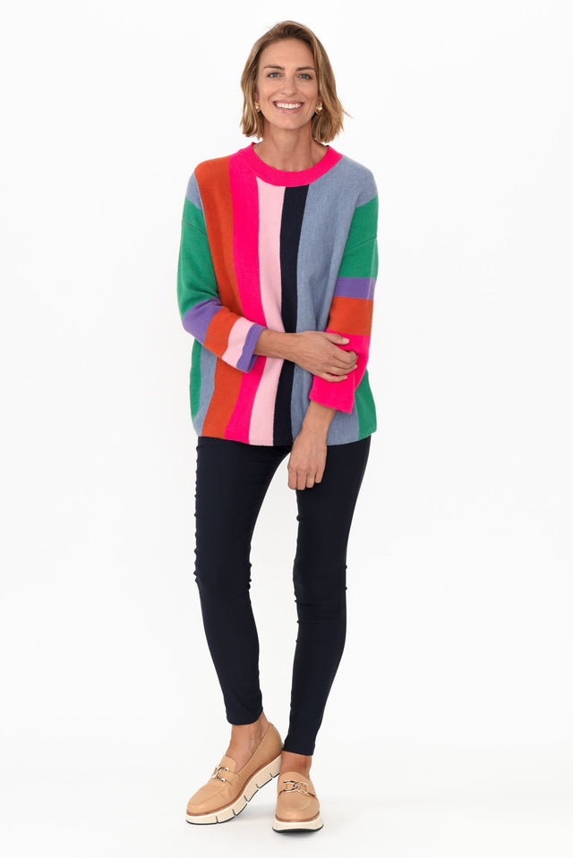 Orilyn Rainbow Stripe Knit Jumper image 8