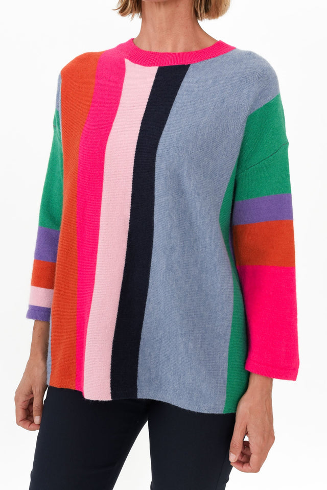 Orilyn Rainbow Stripe Knit Jumper image 6