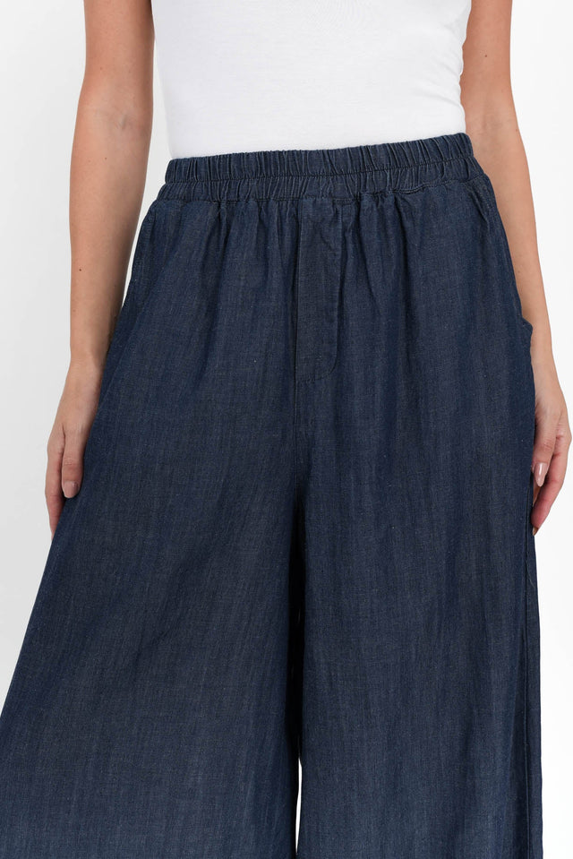 Orion Washed Navy Wide Leg Pants image 6
