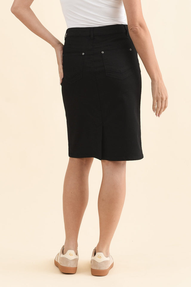 Palin Black Zip Front Skirt,Brunette model,alt text|model:MJ image 5