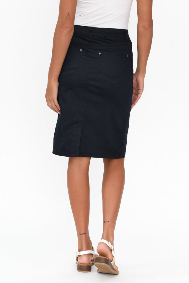 Palin Navy Zip Front Skirt