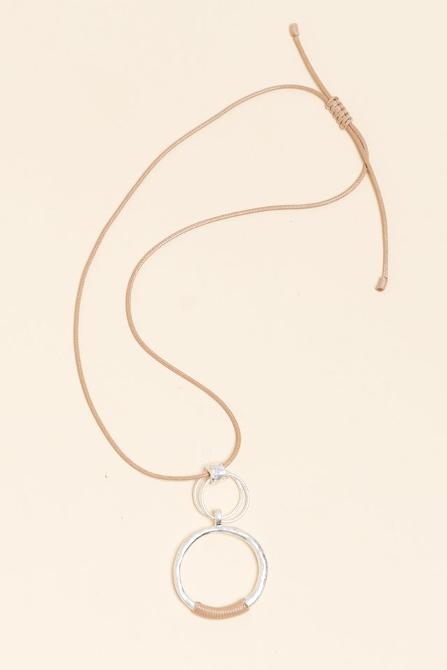Palmina Silver Circle Pendant Necklace image 1