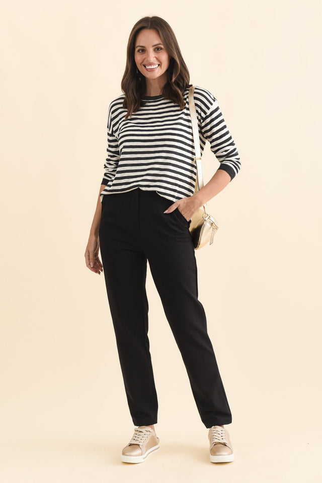 Paloma Black Straight Leg Pants,Brunette model,alt text|model:MJ image 3