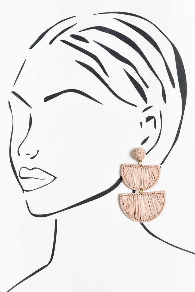 Paolo Pink Raffia Earrings image 1