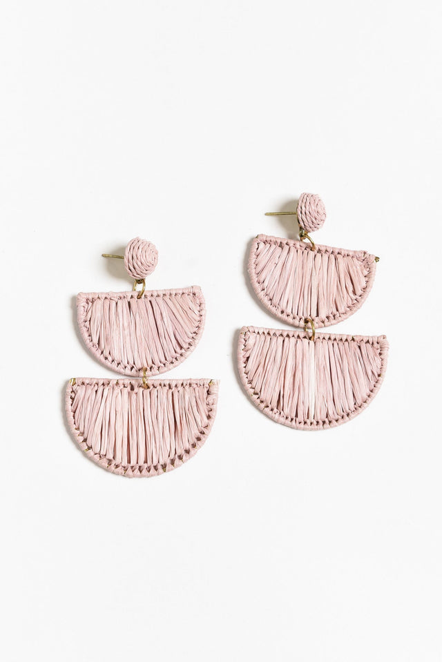 Paolo Pink Raffia Earrings image 2