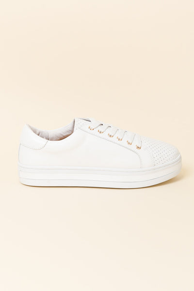 Paradise White Leather Sneaker