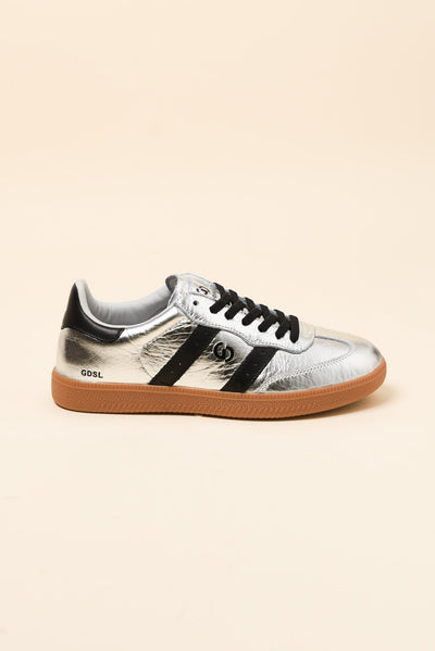 Parallel Silver Contrast Leather Sneaker
