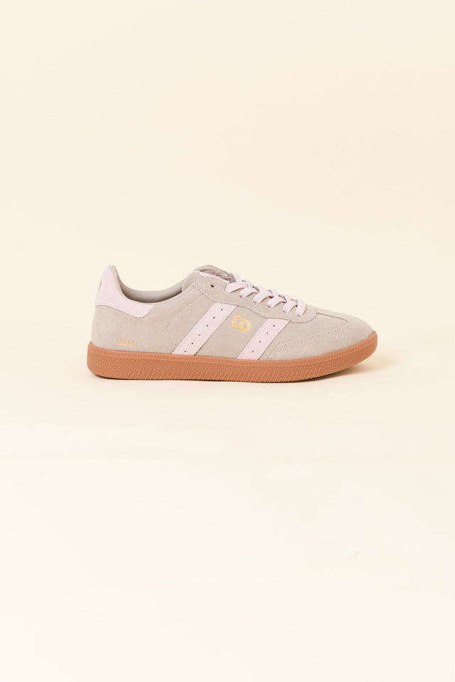 Parallel Taupe and Pink Contrast Suede Sneaker image 1