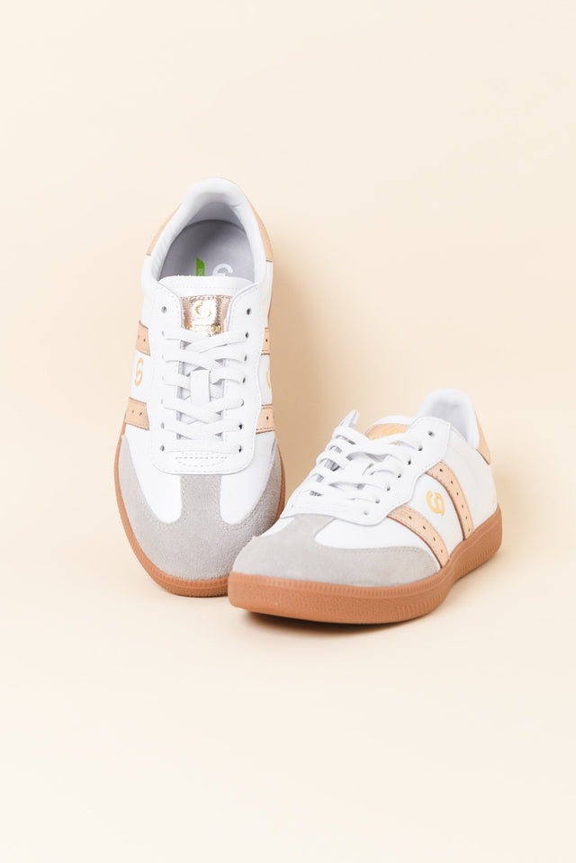 Parallel White Contrast Leather Sneaker