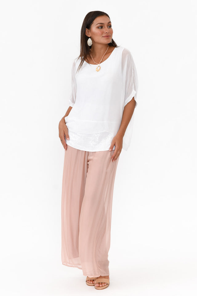 Laurier Blush Silk Wide Leg Pants banner image