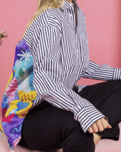 Party Navy Stripe Cotton Shirt,REF image 1