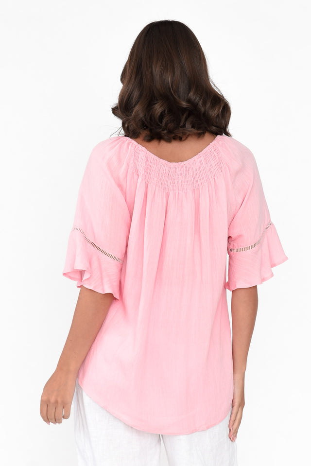 Patina Blush Shirred Top